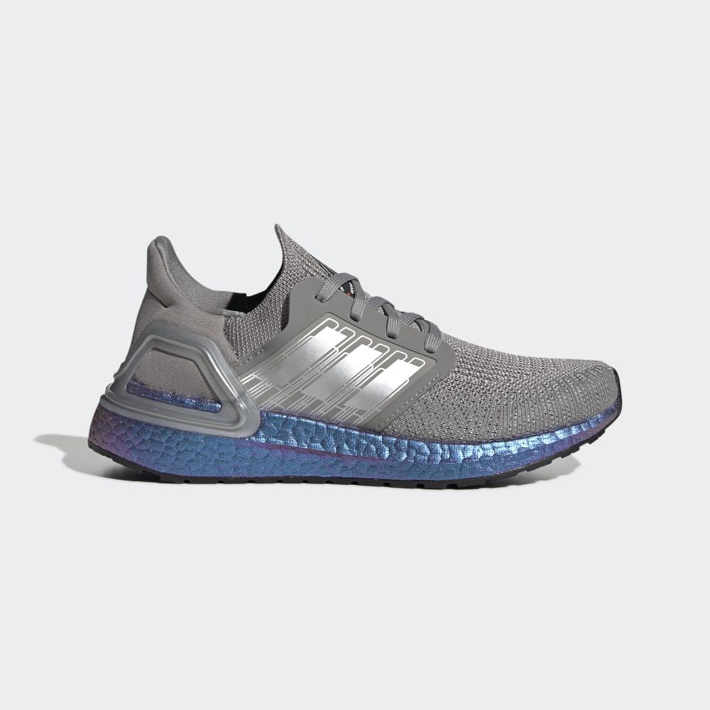 Adidas Boys' Ultraboost 20 Running Shoes Grey/Blue Purple Ireland EG4810